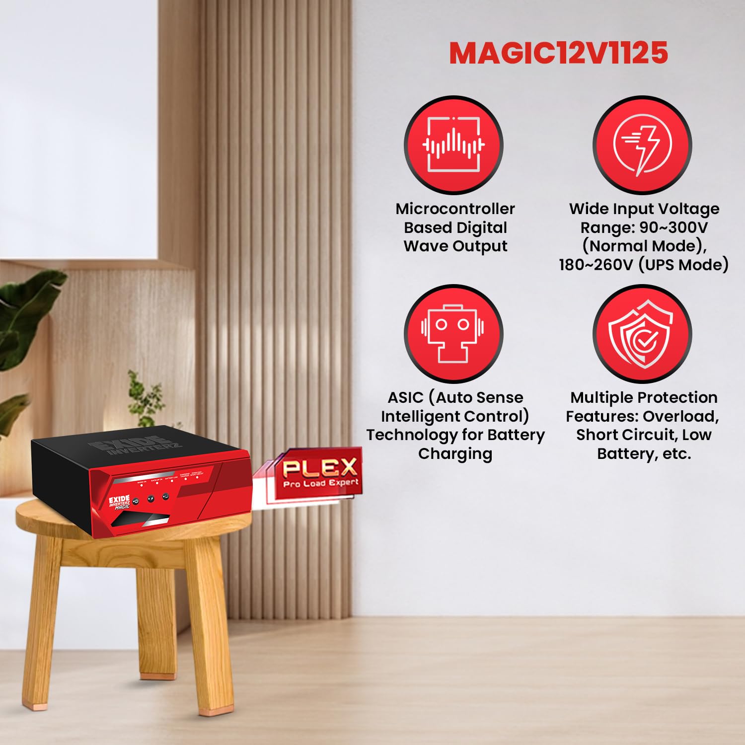 EXIDE Magic MAGIC12V1125 1125VA Square Wave Inverter (4685) - Image 6